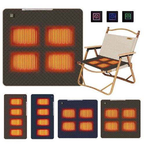 4 Heated Areas Camping Chair Heated Cushion 3 Adjustable