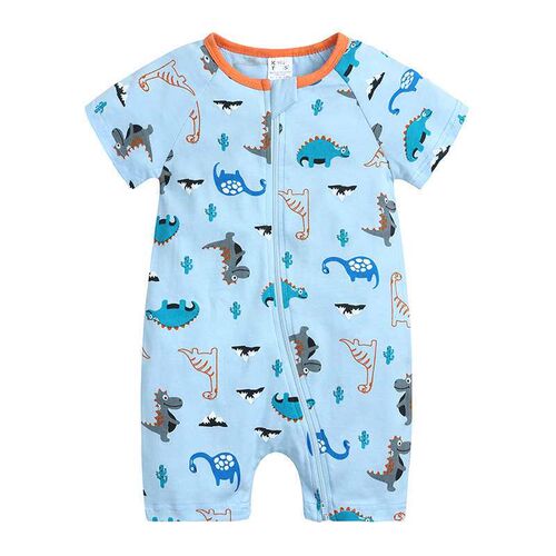 INS Summer Baby Short-sleeved Harper Newborn Double Zipper B