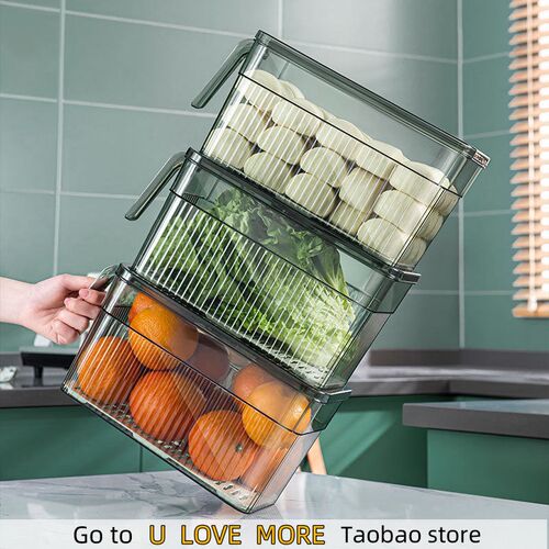 Refrigerator Storage Box Timekeeping Keep Fresh Food Organiz