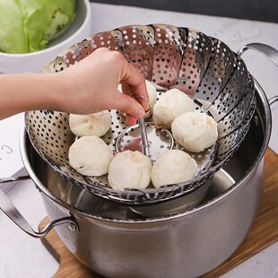 Folding Dish Steam Stainless Steel Food Steamer Basket Fruit
