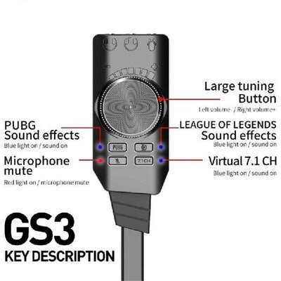 896F USB Sound Adapter with Virtual 7.1 Surround USB