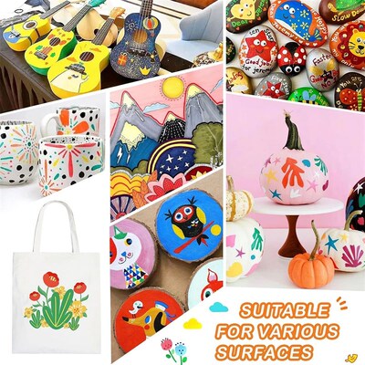 12/24/36/48 Colors Dual Tip Acrylic Paint Pens Markers  for