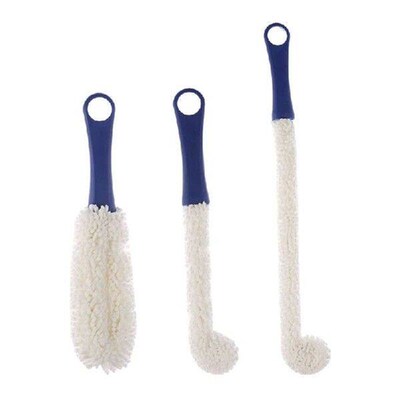 Set of 3 Bendable Foams Bottle Brushes Wine Glass Cleaning