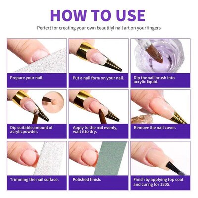 120ml/240ml Acrylic Liquid Crystal Nail Supplies Comes With