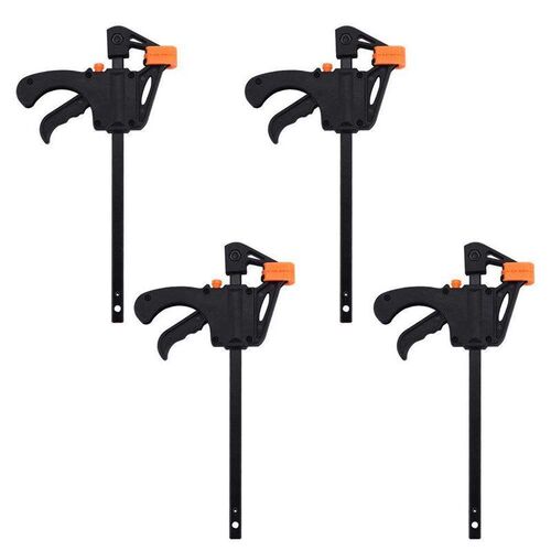 Plastic F Clamps Set 4-Piece, 100mm 4 inch Bar F Clamps  Gri