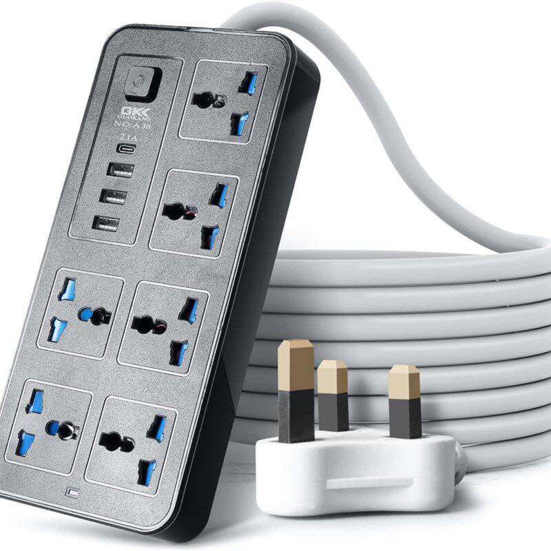 Power cord extension socket Plug wire board with towing Plat