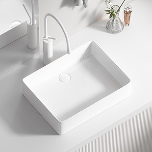 阳台台上盆洗手盆后排水单盆卫生间大小尺寸陶瓷洗脸盆家用方形盆