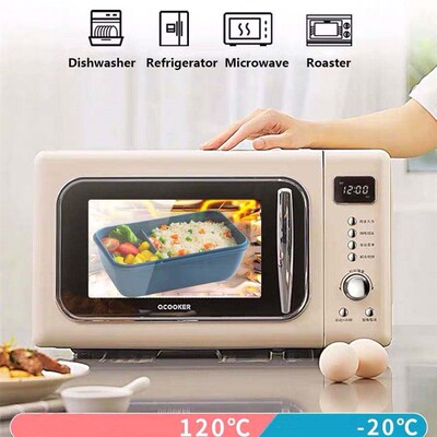 1100ml Microwave Lunch Box Portable 2 Layer Food Container H