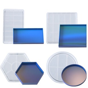 Big Size Geometric Tray Silicone Mold Round Square Rectangul