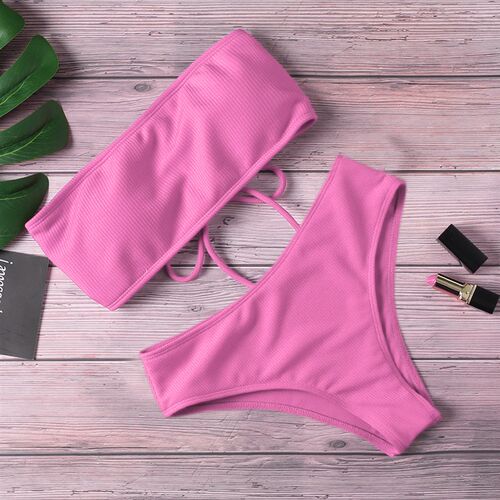 2020 New Bikini Women Swimwear High Waist Strapless Sexy Bik