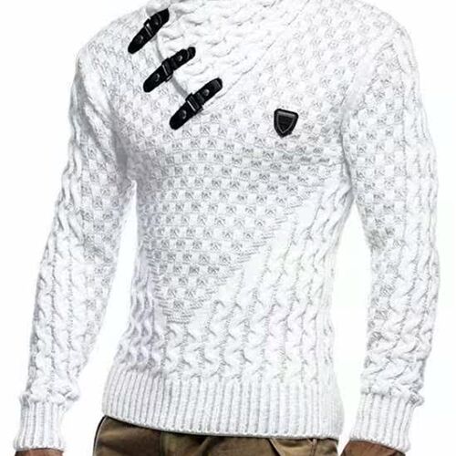 Autumn and winter mens knitted pullover turtleneck slim fit