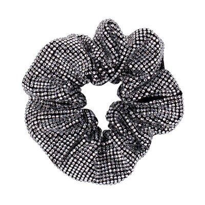 Fashion Rhinestone  Women Silk Scrunchie Elastic Handmade Ha