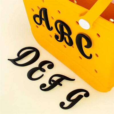 1pcs Black Latin Alphabet Charms For Beach Bag Accessories R