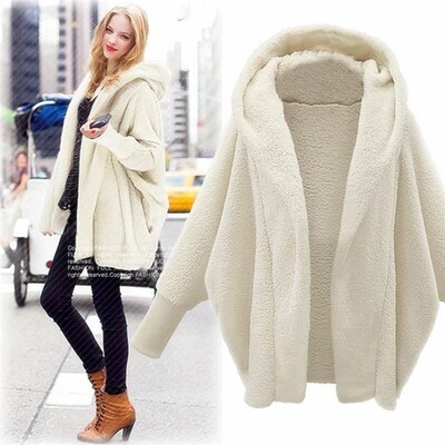 Autumn Plush Hooded Jacket Women Coats Winter Clothes Ladies