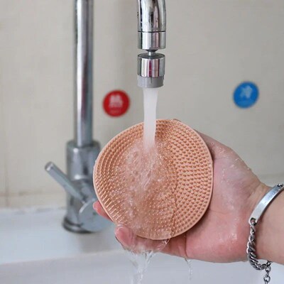 Silicone Body Scrubber Natural Bristles Skin Exfoliator Scru