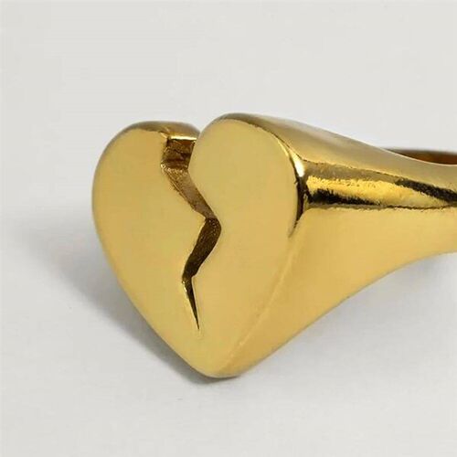 Lost Lady Broken Heart Ring Fashion Heart-Shaped Ring Alloy