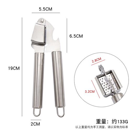 Stainless Steel Manual Garlic Press Tube Multipurpose Bottle