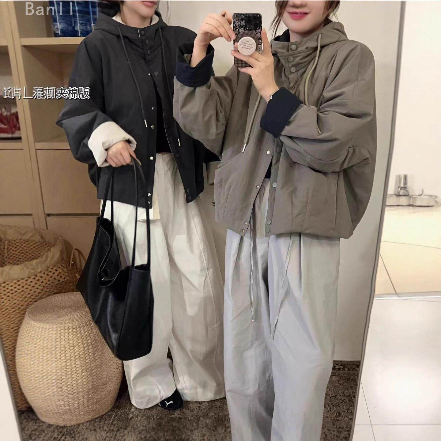 爆款秋装女2025年新款韩撞色连帽短款拼接夹棉外套女独特休闲夹克,女装/女士精品,短外套,淘宝优惠券,粉丝福利购,淘宝优惠卷