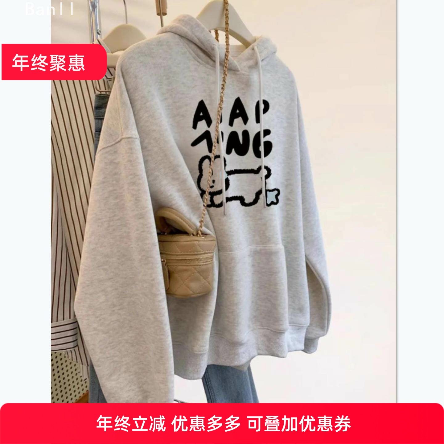 韩系小猫套头棉连帽卫衣女早秋冬季帽衫宽松长袖情侣上衣外套,女装/女士精品,卫衣/绒衫,淘宝优惠券,粉丝福利购,淘宝优惠卷