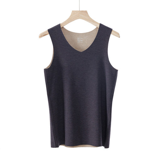 羊绒蚕丝德绒男保暖背心