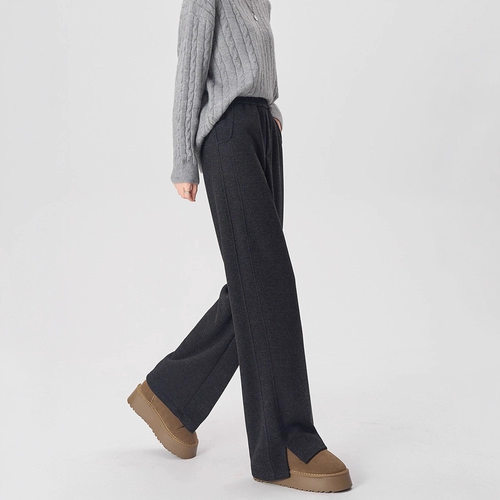 2025新款直筒裤女秋冬加绒窄版