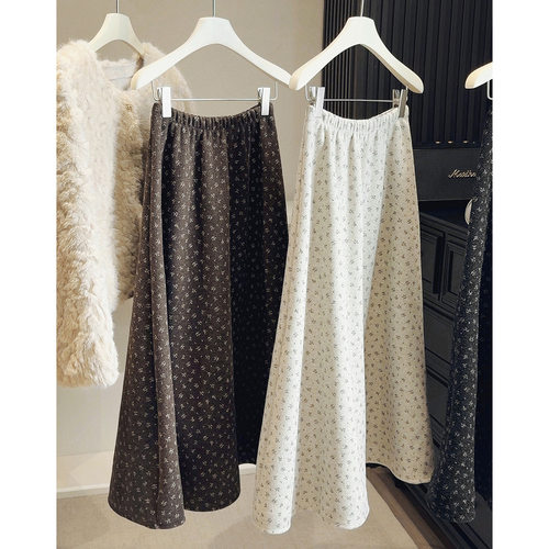 25秋冬新款韩系加厚碎花毛呢