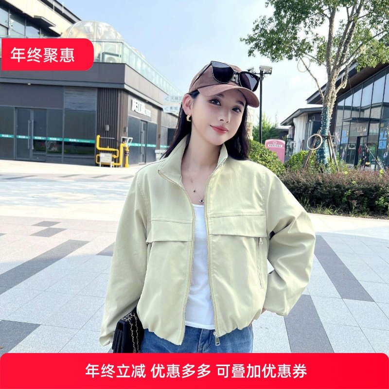 2025春秋新款网红短款风衣外套女小个子百搭休闲工装夹克洋气上衣,女装/女士精品,短外套,淘宝优惠券,粉丝福利购,淘宝优惠卷