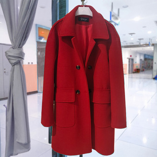现货 呢子外套胖MM宽松显瘦中长款 大码 时尚 毛呢大衣 秋冬炸街款