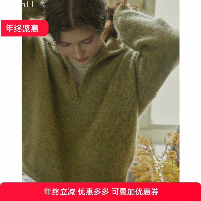 "炽热魔法师"马海毛大V领领毛衣可外穿女2025新款冬季软糯上衣,女装/女士精品,毛衣,淘宝优惠券,粉丝福利购,淘宝优惠卷
