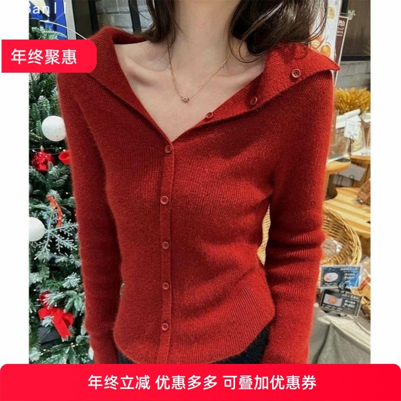 跨年氛围感微妙版型温柔感翻领19%羊毛26%浣熊毛毛衣纯色毛针织衫,女装/女士精品,毛针织衫,淘宝优惠券,粉丝福利购,淘宝优惠卷