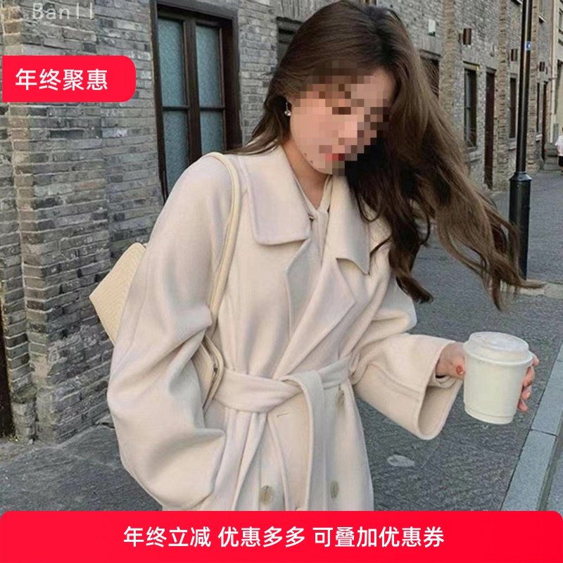 （350克）呢子大衣女秋冬2025新款高端气质中长款毛呢外套纯色,女装/女士精品,大码呢大衣,淘宝优惠券,粉丝福利购,淘宝优惠卷