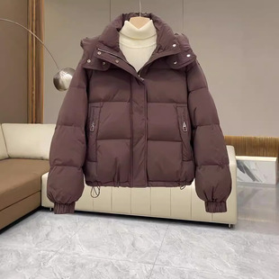 羽绒棉服冬季 连帽年棉衣女士2025短款 小个子外套百搭 大码 棉袄女款