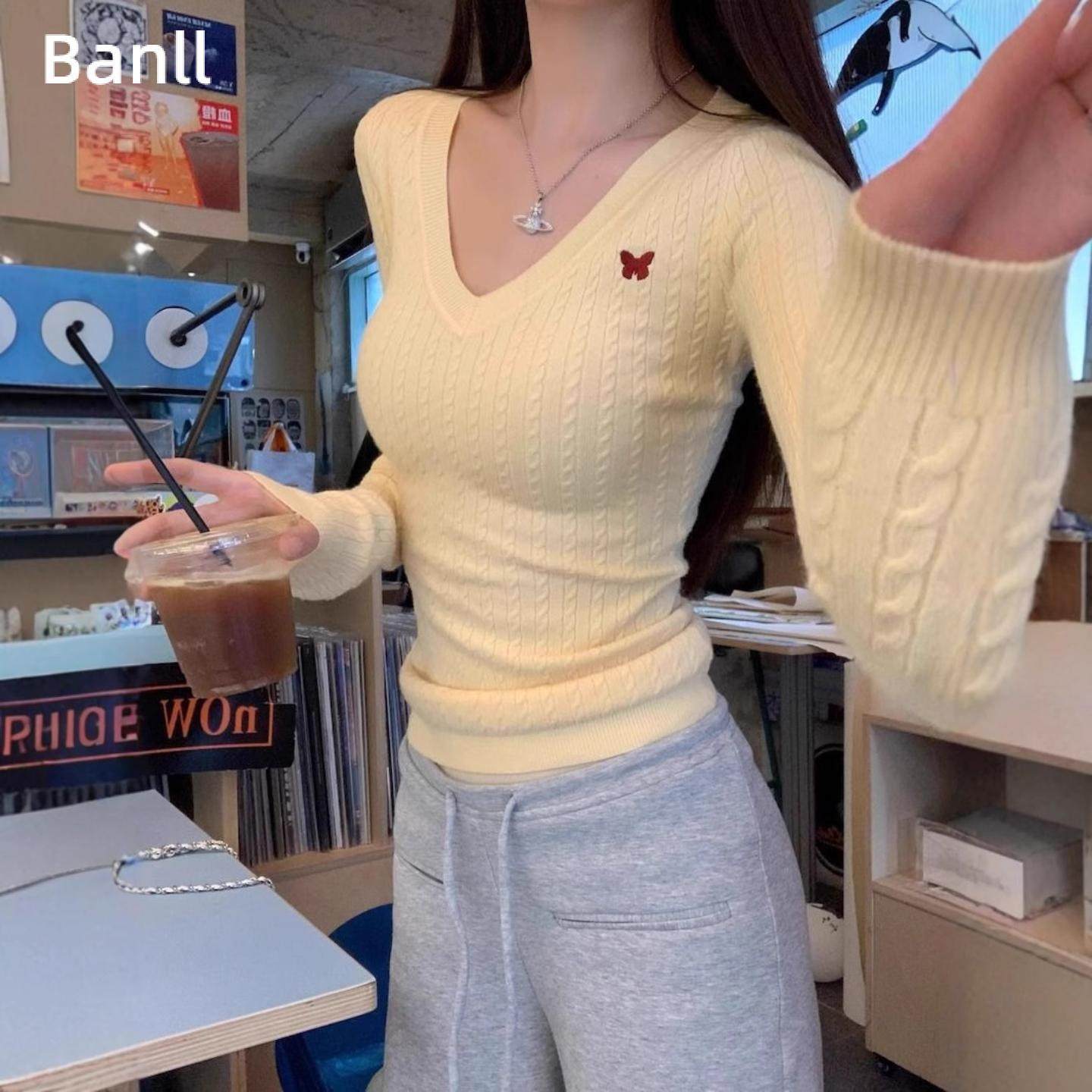 刺绣v领长袖针织衫女春秋修身麻花内搭毛衣甜美显瘦打底上衣,女装/女士精品,毛针织衫,淘宝优惠券,粉丝福利购,淘宝优惠卷