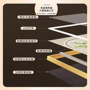 吉象如意入户玄关灯画小清新绿植装饰画走廊通道LED氛围灯带壁画