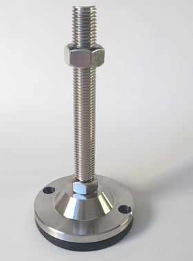 D100孔黑色防滑防震SUS30不锈钢重型调节脚杯地脚支撑脚盘