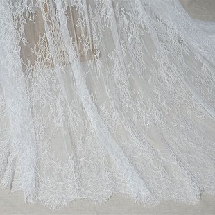 宽1CM DIY服饰缝纫辅料 清透精美小骨线睫毛蕾丝花边刺绣面料