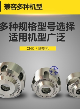 金嘉石石材雕刻机防泥浆螺帽螺母高精度ER20//32数控主轴夹具配