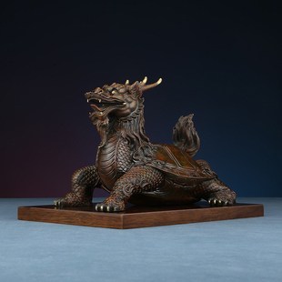 龙头龟黄铜龙龟摆件客厅办公室家居工艺品开业礼品