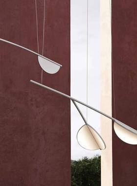 全光谱护眼轻奢意大利设计师FLOS餐厅岛台吊灯叶子长条客厅茶室灯