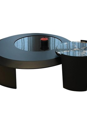 诺理NoL天然大理石实木烟熏色高级感202新款意式极简设计师茶几