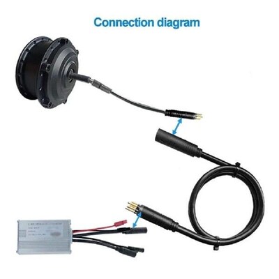 60cm Ebike Julet 9 Pin Motor Extension Cable Waterproof