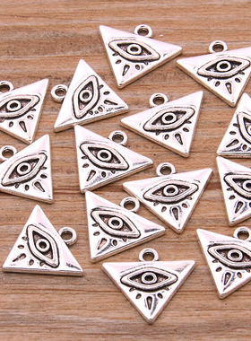 10Pcs 9 Styles Metal Zinc Alloy Mix Sizes Round Triangle Sta