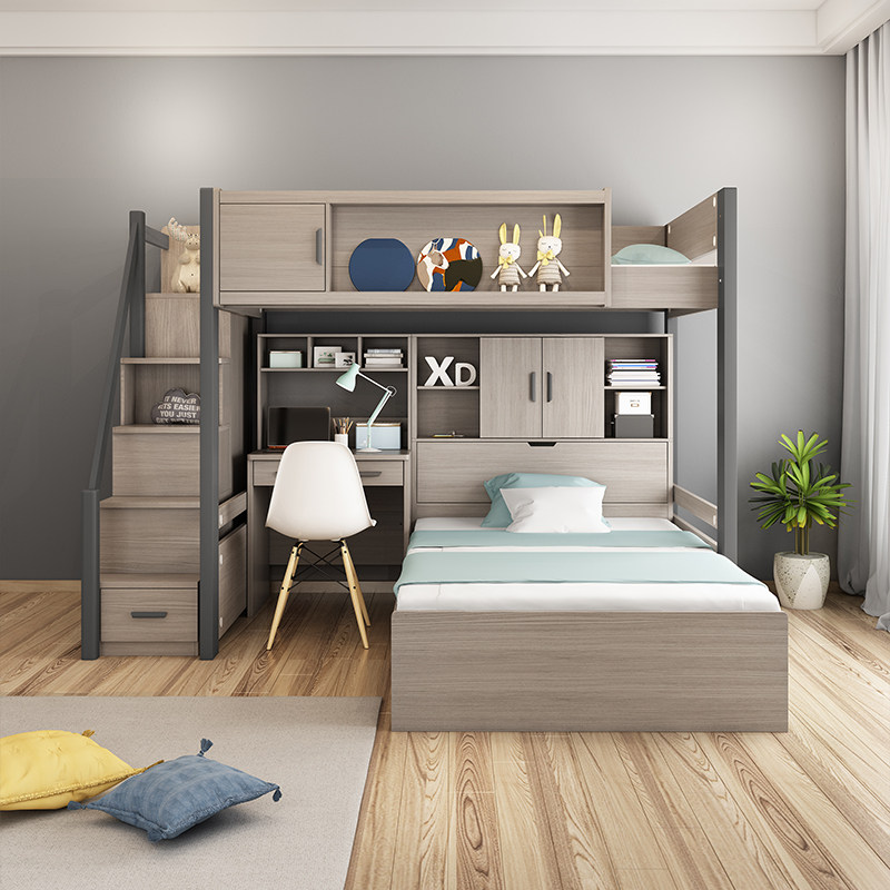 小户型上下床交错式儿童高低子母床错位型层上下铺多功能床,住宅家具,高低/子母床,淘宝优惠券,粉丝福利购,淘宝优惠卷