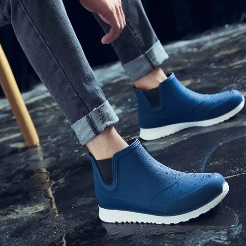 Rain Boots Mans Rubber Boots Fashion Ankle Boots Work Garde