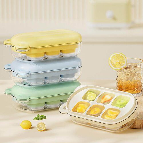Ice Cube Mold Press Ice Maker with Lid, Food-Grade DIY Ice T