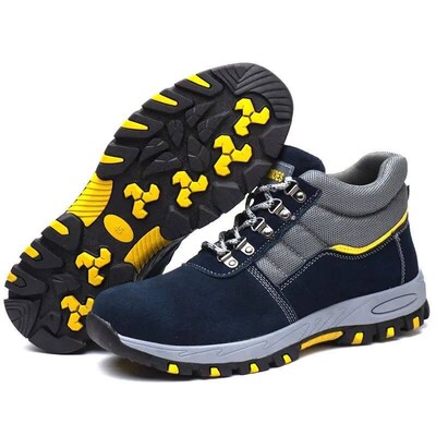 Safety shoes four seasons men work safety boots leather stee