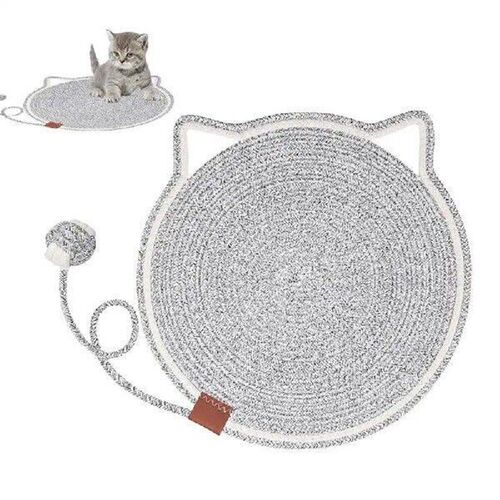 Cat Scratch Mat Round Floor Scratching Mat With Toy Cat Bed