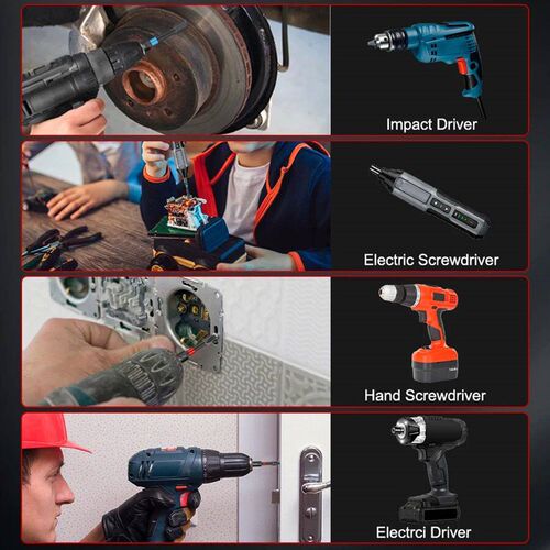 15PCS Magnetic Batch Head Impact Strong Electric Screwdriver