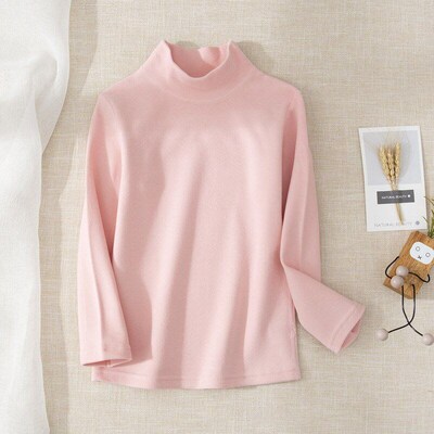 Kids Winter Tops Half High Collar Base Shirt Tshirt Breathab