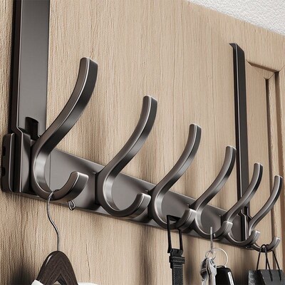 Over the Door Storage Organizer Hanger Clothes Hooks Behind